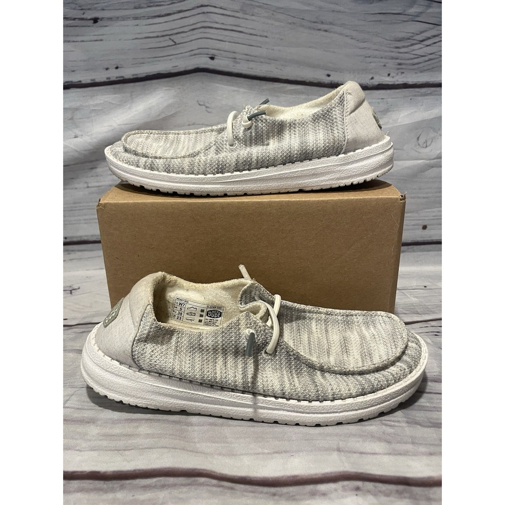 Hey Dude Women's Wendy Sox Loafers, Glacier Grey, 7 US - USED